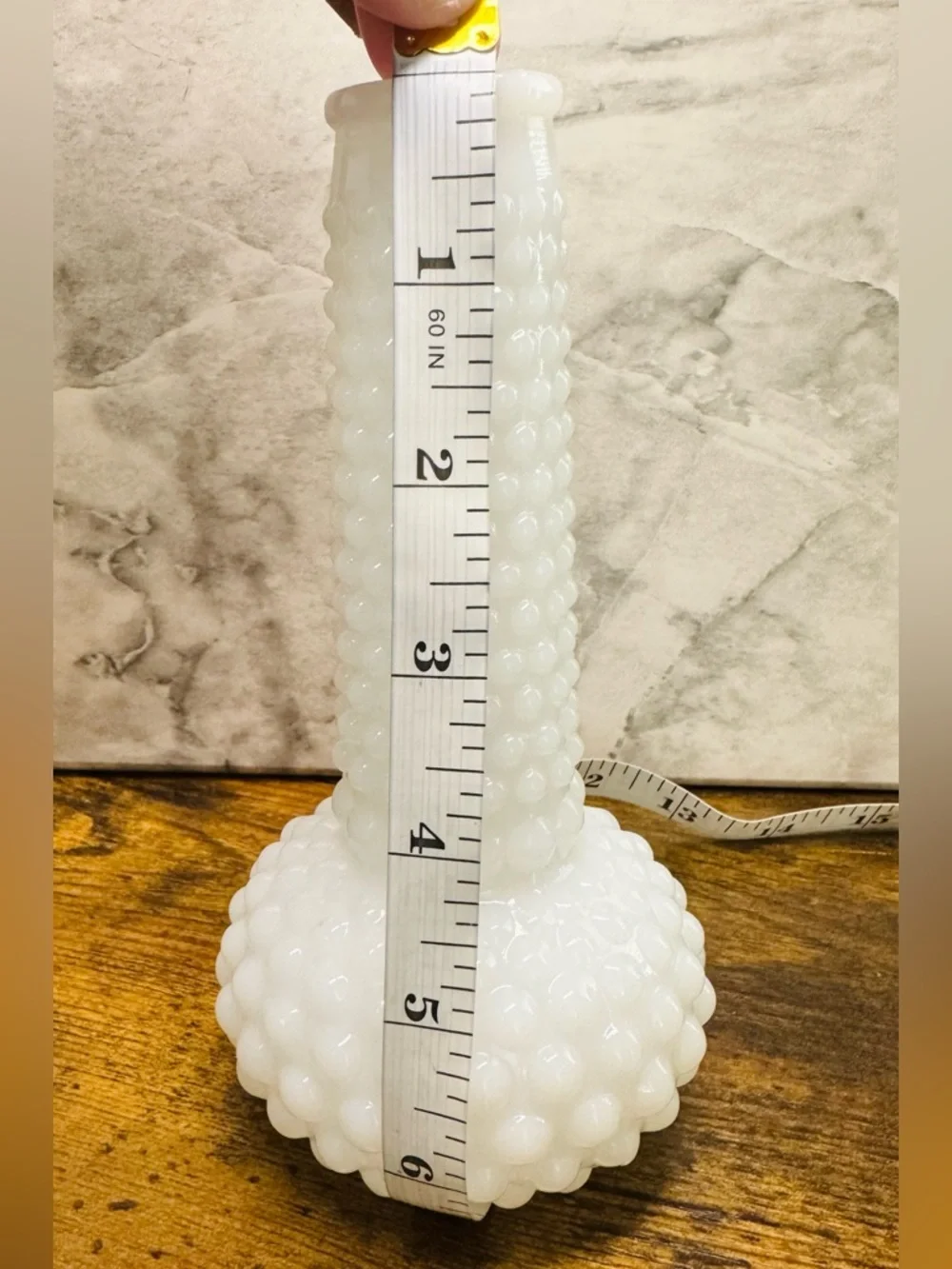 Vintage White Milk Glass Hobnail Bud Vase Fenton Style Cottagecore Decor
